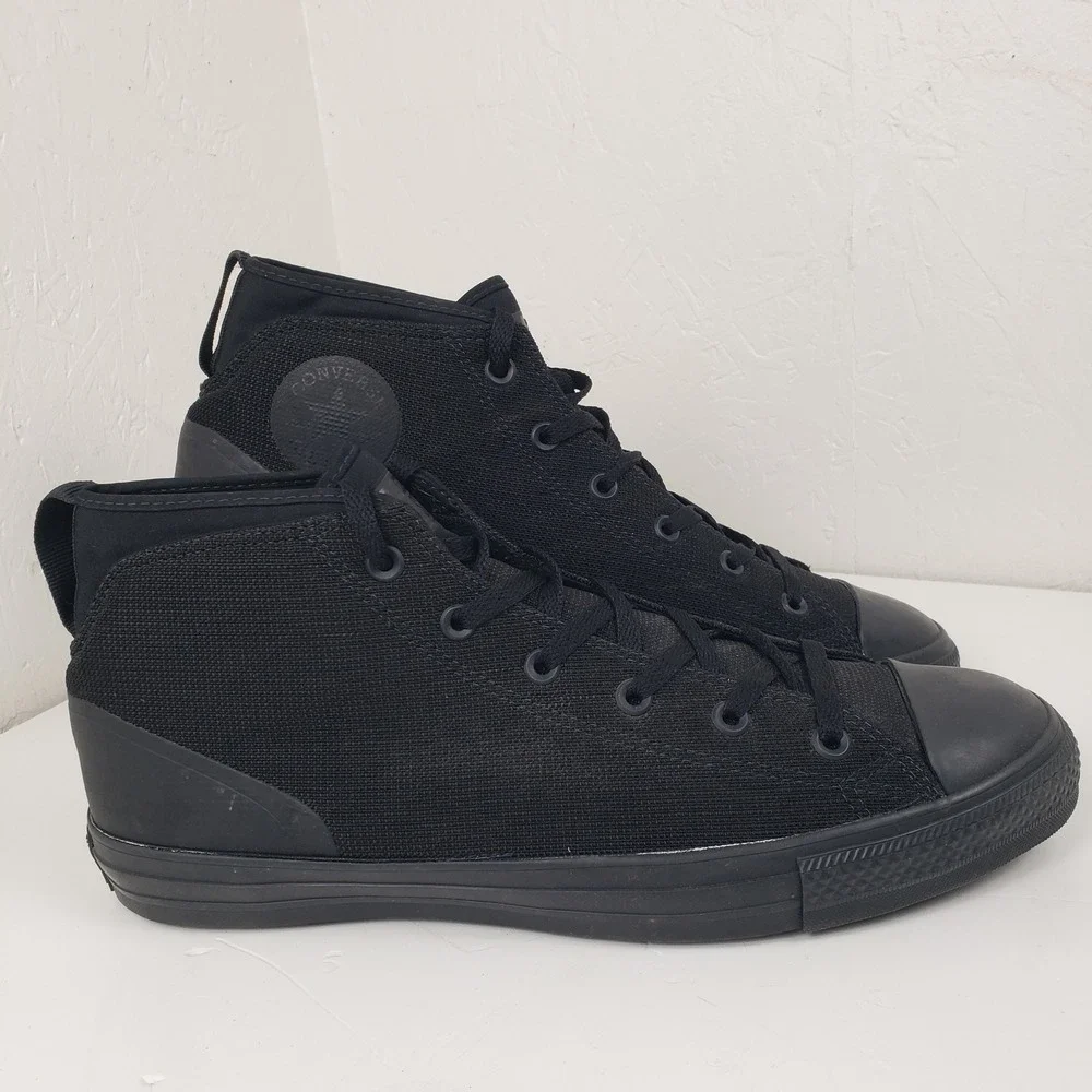 Converse Triple Black Men's 12 Chuck Taylor All Star Syde Street Mid Sneakers - Picture 3 of 10